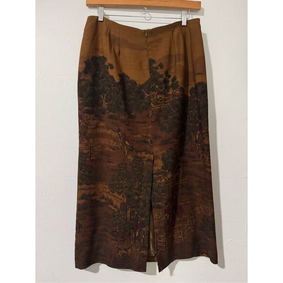 Talbots 100% wool Chablis horse western Equestrian Field fox hunters print 18 - Picture 12 of 12